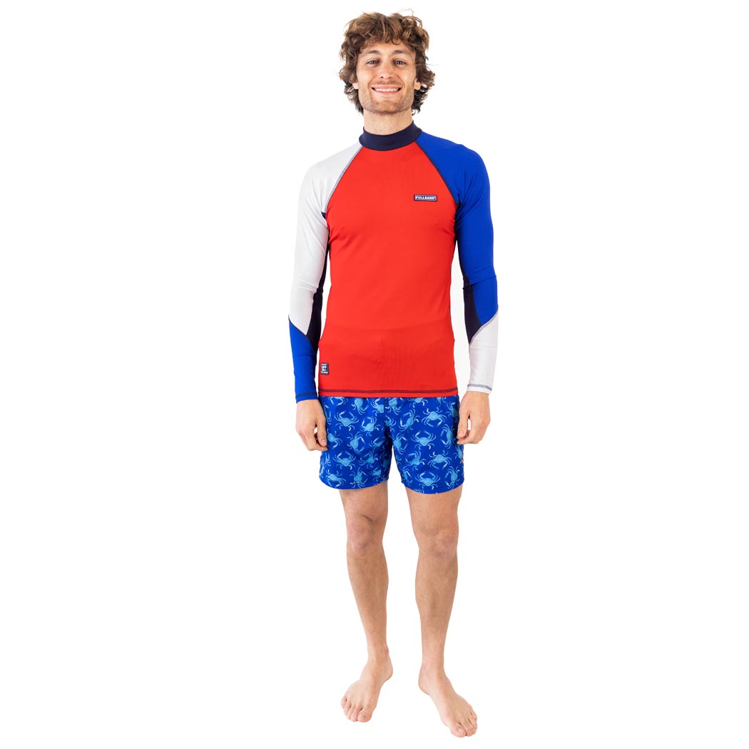 Rashguard para hombre de alta calidad, diseñado para nadar con protección solar. Perfecto para actividades acuáticas, esta playera ofrece protección contra los rayos UV, manteniéndote seguro mientras disfrutas del agua.